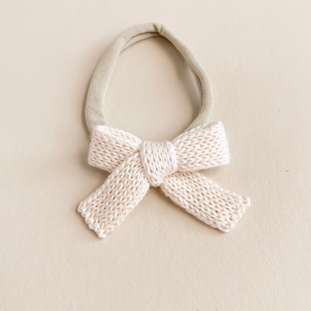Norah Knit Bow- Cream